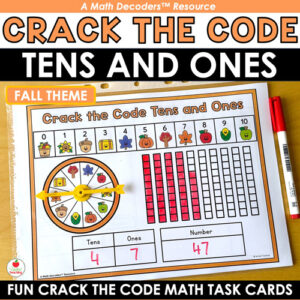Math Decoders™ Crack the Code Math Task Cards for Making 10 Fall Theme