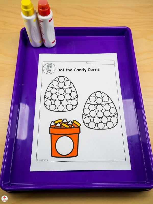 Halloween Candy Corn dot marker activity