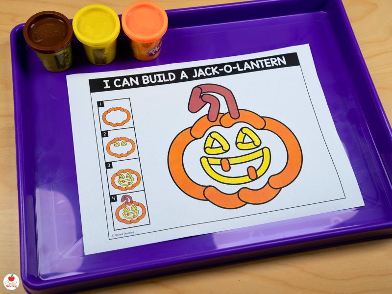 Halloween Jack-o-Lantern Play Dough Mat