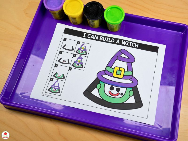 Halloween Witch Play Dough Mat