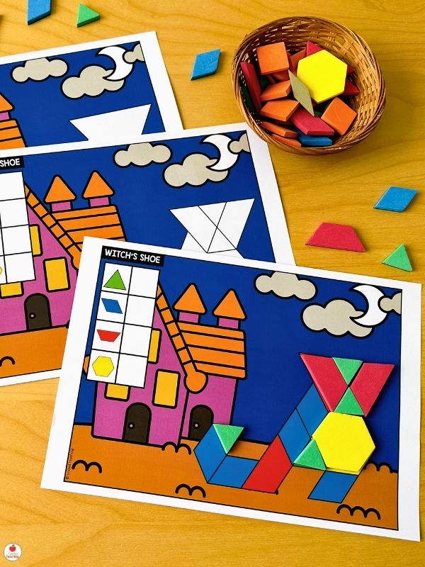 Halloween Witch's Shoe Pattern Block Mats