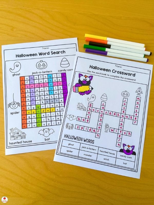 Halloween Word Search and Crossword