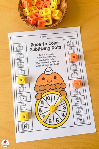 Pumpkin Pie Race to Color Math Games for November
