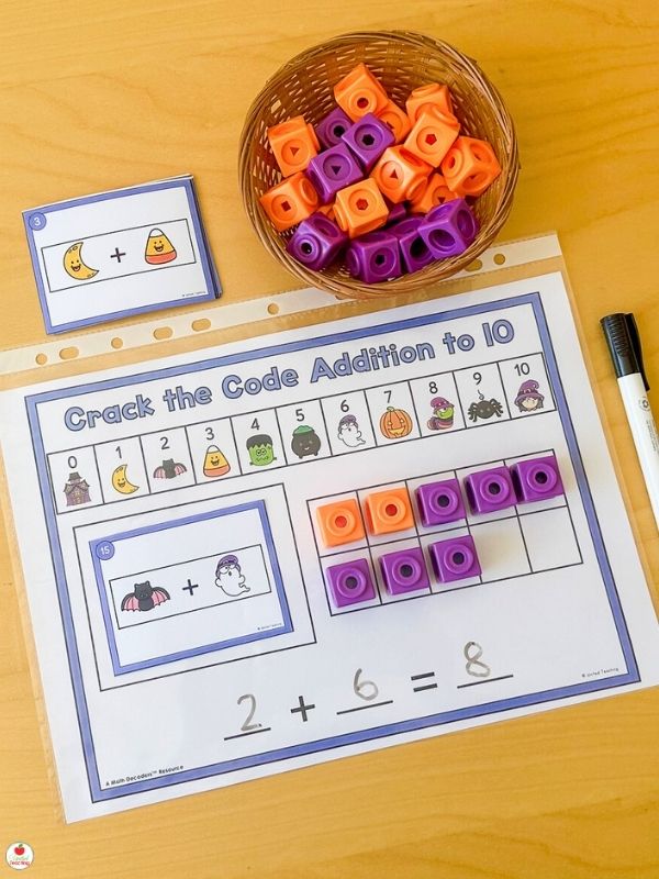 Math Decoders™ Halloween Addition to 10 Mat with Ten Frame