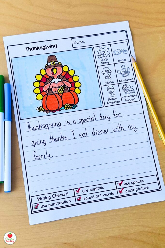 Thanksgiving Picture Writing Prompt for Kids