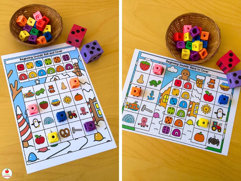 Gingerbread themed Beginning Sounds Literacy Center