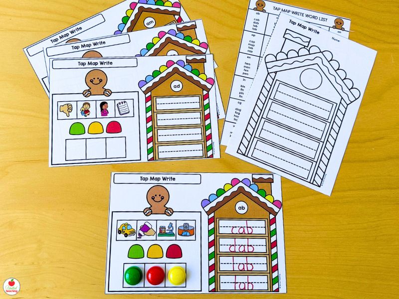 Gingerbread CVC Word Families Literacy Center