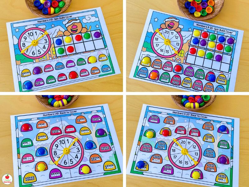 Gingerbread Numbers 1 to 10 and Numbers 11 to 20 Math Games