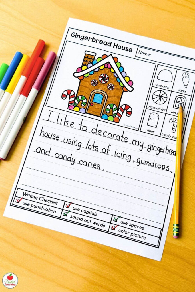 Gingerbread Picture Writing Prompts for Kids