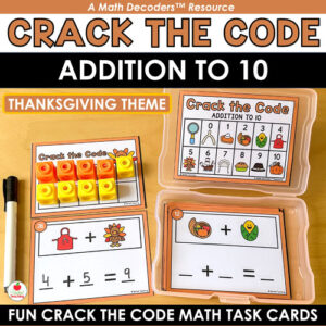 Math Decoders Thanksgiving Crack the Code Addition Within 10