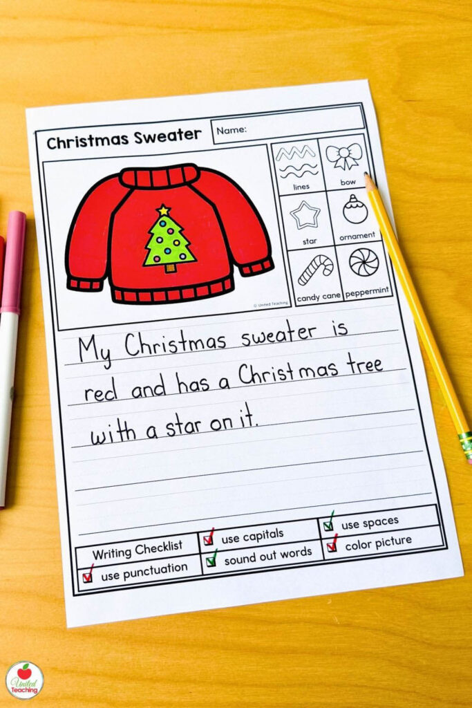 Ugly Christmas Sweater Picture Writing Prompt foe December