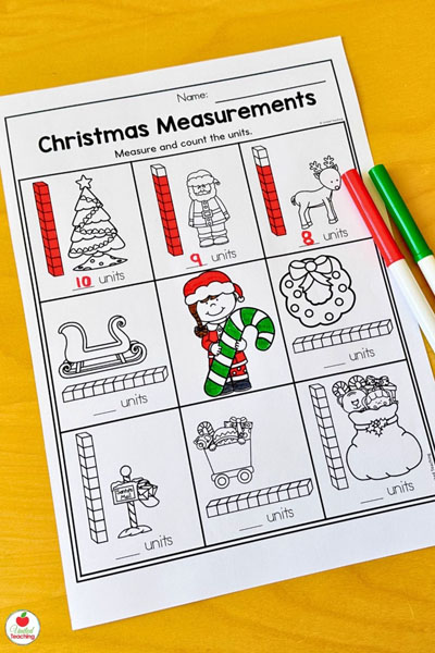 Christmas non-standard unit measurement activity