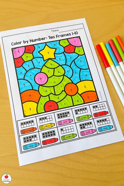 Color by Number Ten Frames 1 to 10