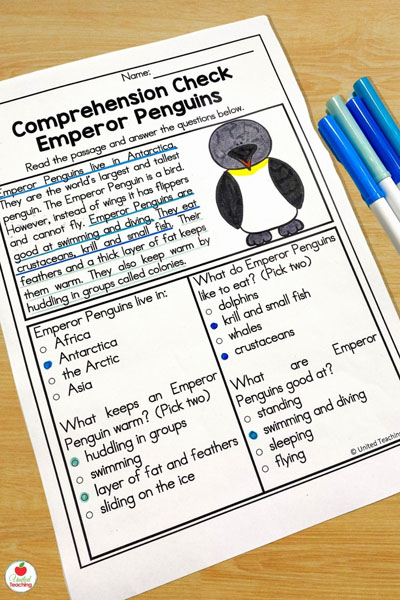 Penguins comprehension check