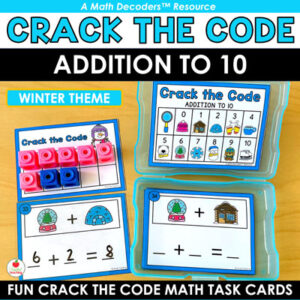 Math Decoders™ Winter Crack the Code Addition to 10 Math Task Cards