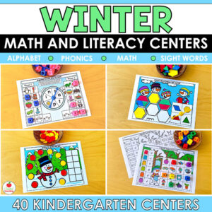 Winter Math and Literacy Centers for Kindergarten