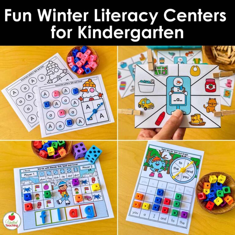 Fun Winter Literacy Centers for Kindergarten
