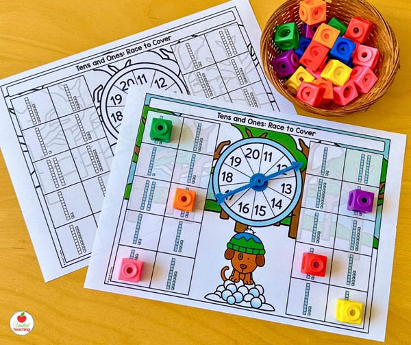 Winter Spin and Race to Cover Tens and Ones