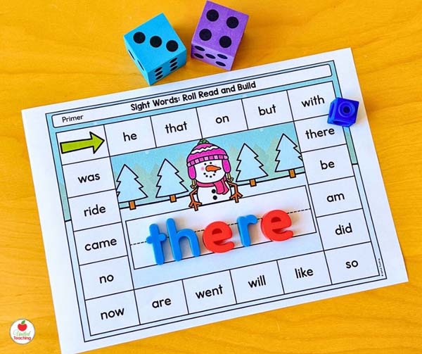 Winter sight words Read and Build winter center
