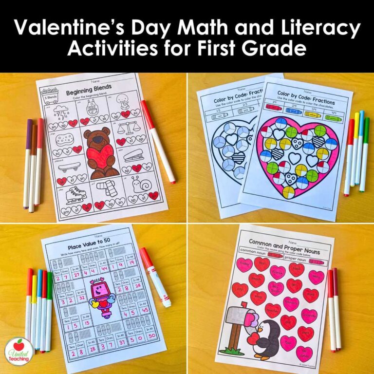 Valentine's Day Math and Literacy Activities for First Grade