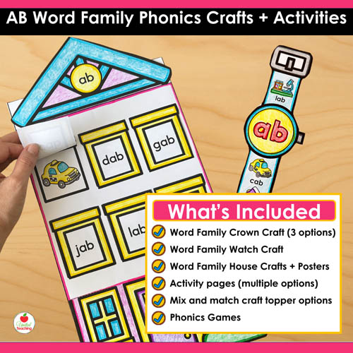 AB Word Family Phonics Crafts and Activities Packet - Image 2