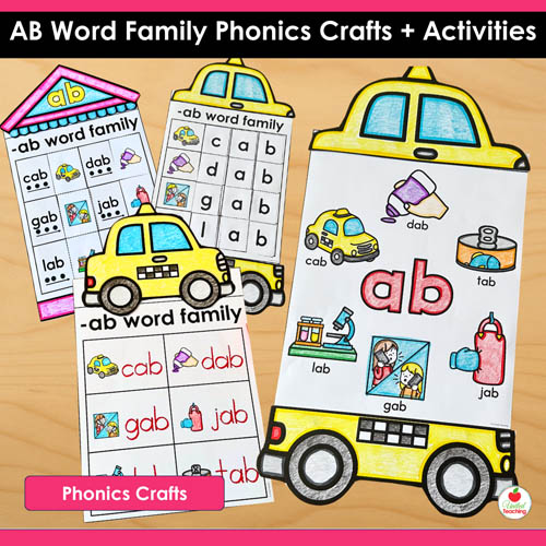 AB Word Family Phonics Crafts and Activities Packet - Image 6