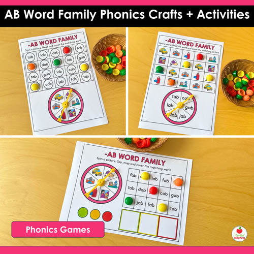AB Word Family Phonics Crafts and Activities Packet - Image 8