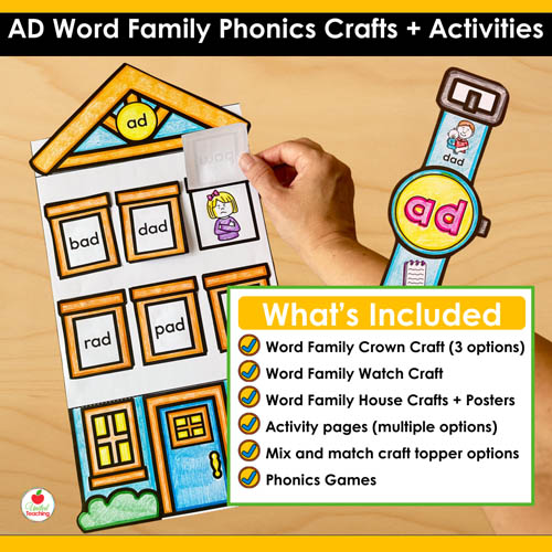 AD Word Family Phonics Crafts and Activities Packet - Image 2