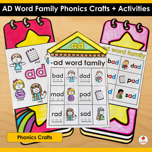 AD Word Family Phonics Crafts and Activities Packet - Image 6