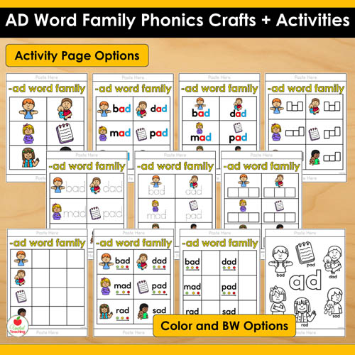 AD Word Family Phonics Crafts and Activities Packet - Image 7