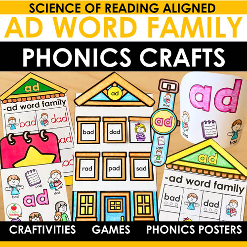 ad word family crafts and activities packet