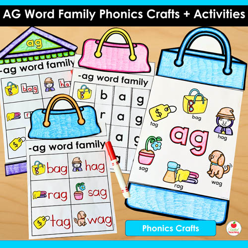 AG Word Family Phonics Crafts and Activities Packet - Image 6