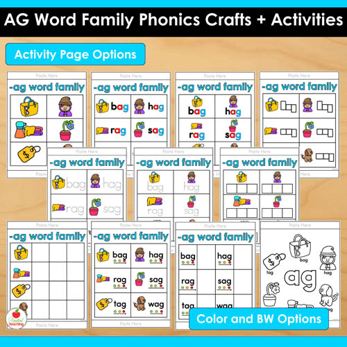 AG Word Family Phonics Crafts and Activities Packet - Image 7