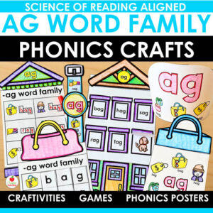 ag word family crafts and activities packet