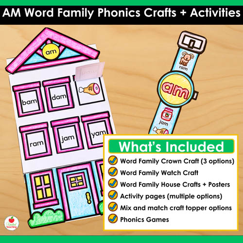 AM Word Family Phonics Crafts and Activities Packet - Image 2