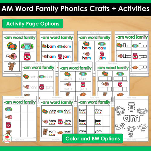 AM Word Family Phonics Crafts and Activities Packet - Image 7
