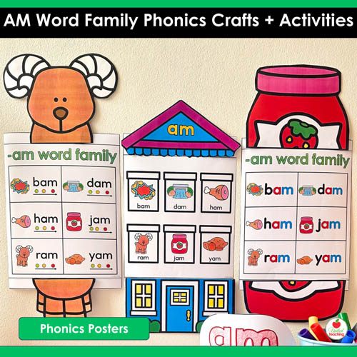 AM Word Family Phonics Crafts and Activities Packet - Image 9
