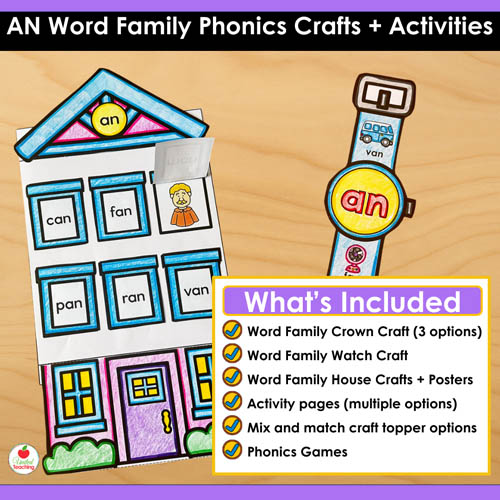AN Word Family Phonics Crafts and Activities Packet - Image 2