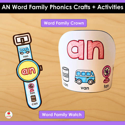 AN Word Family Phonics Crafts and Activities Packet - Image 4