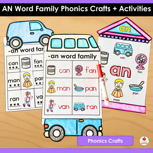 AN Word Family Phonics Crafts and Activities Packet - Image 6