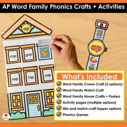 AP Word Family Phonics Crafts and Activities Packet - Image 2