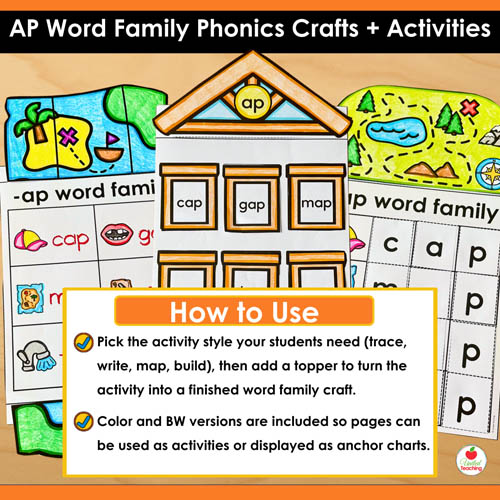 AP Word Family Phonics Crafts and Activities Packet - Image 3