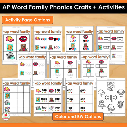 AP Word Family Phonics Crafts and Activities Packet - Image 7