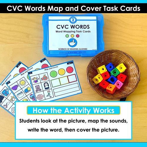 CVC Words Map and Cover Task Cards | How the Activity Works