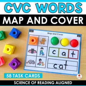 CVC Words Map and Cover Task Cards | Science of Reading Phonics Center