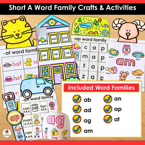 Short A Word Family Phonics Crafts and Activities Packet - Image 2