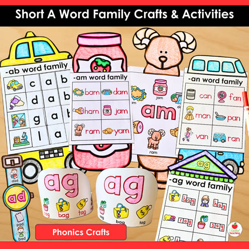 Short A Word Family Phonics Crafts and Activities Packet - Image 7