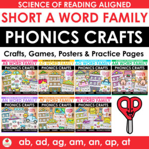 short a word family crafts and activities packet