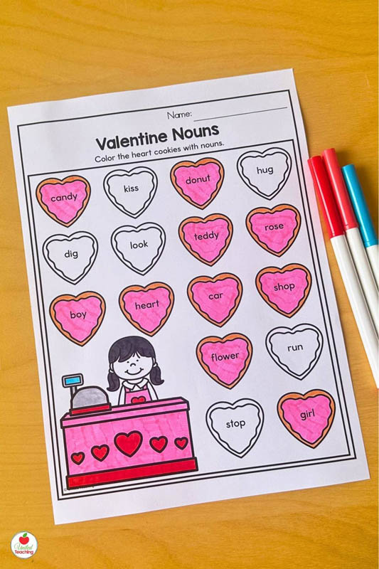 Valentines Day Nouns Worksheet