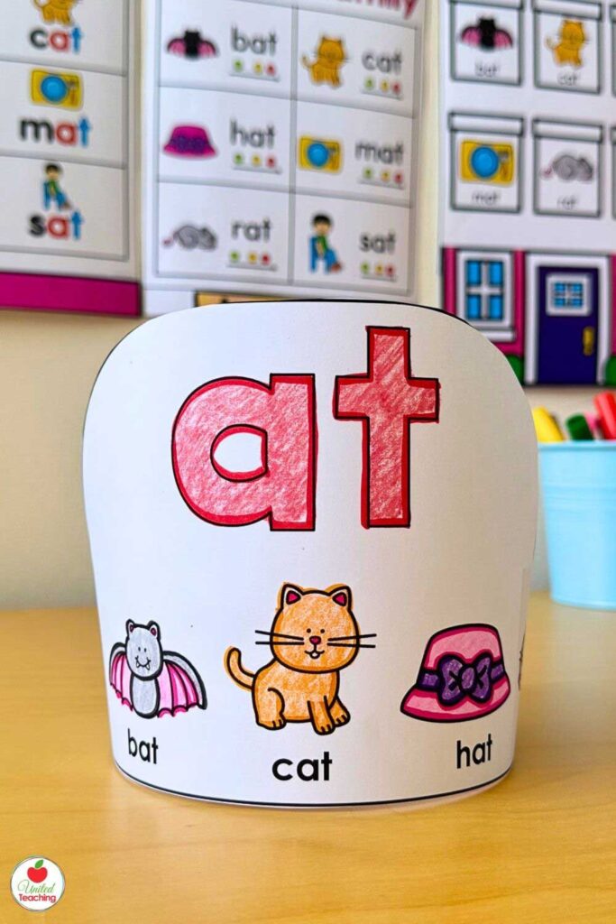 -at word family crown craft for kindergarten